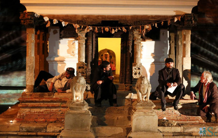 नाटक 'वानप्रस्थ' को दृश्य। तस्बिरः नवीनबाबु गुरूङ/सेतोपाटी